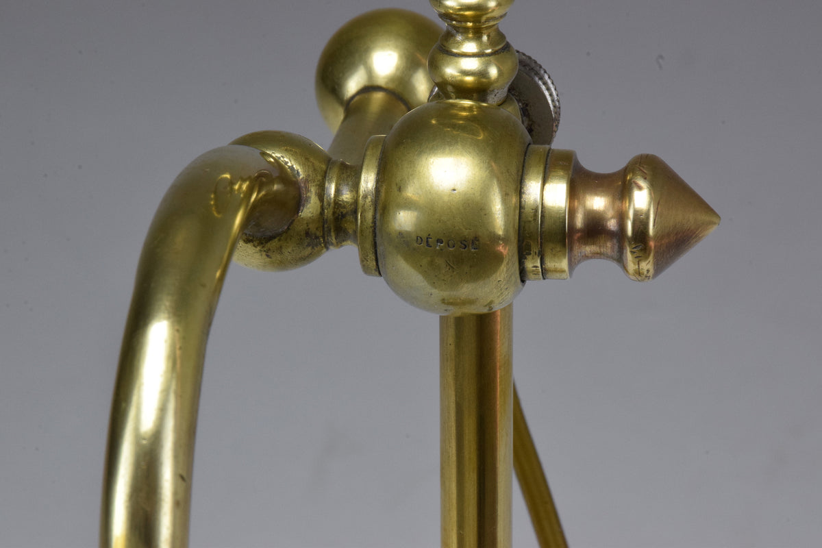 French Brass Table Lamp by Frères Muller, 1930's - Spirit Gallery 
