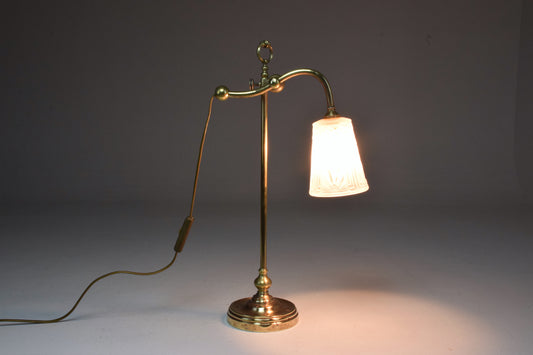 French Brass Table Lamp by Frères Muller, 1930's - Spirit Gallery 