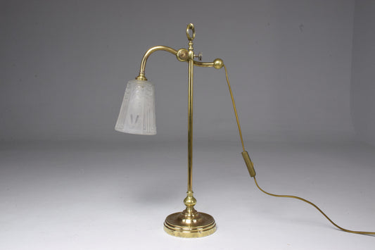 French Brass Table Lamp by Frères Muller, 1930's - Spirit Gallery 