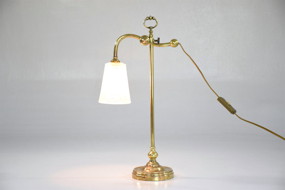 French Brass Table Lamp by Frères Muller, 1930's - Spirit Gallery 