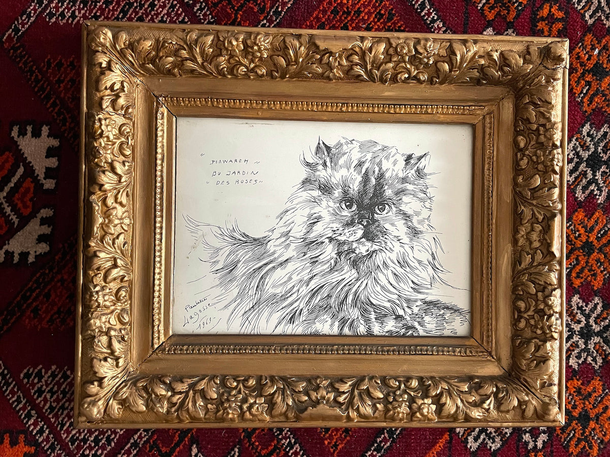 Cat Ink Paiting by Paulette Lagosse, 1969 - Spirit Gallery 