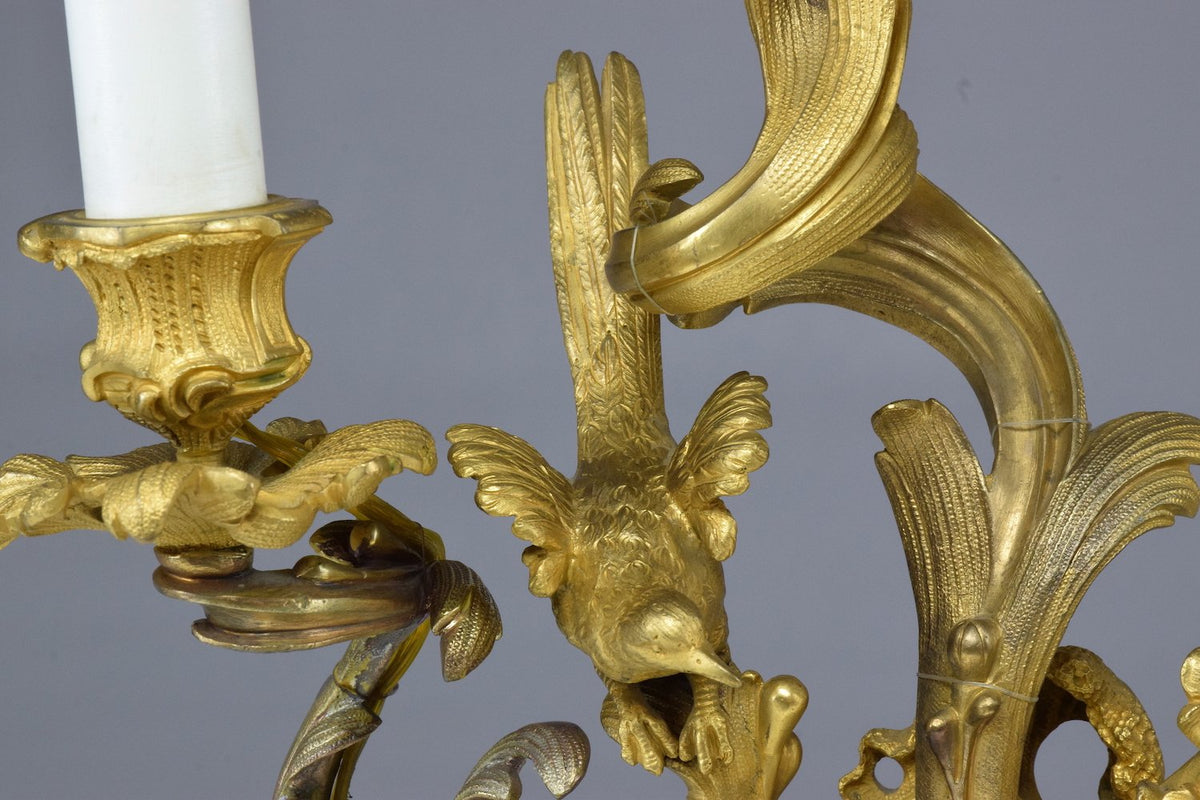 Antique Pair of French Ormolu Electrified Candelabras - Spirit Gallery 