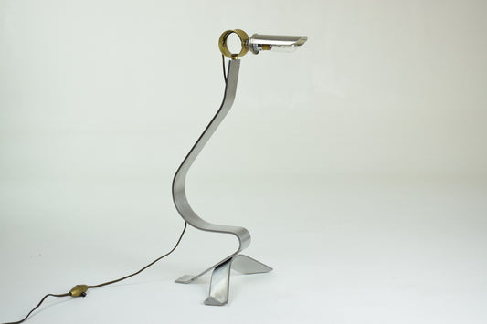 Bird Shaped Steel Lamp, France, 1970's - Spirit Gallery 