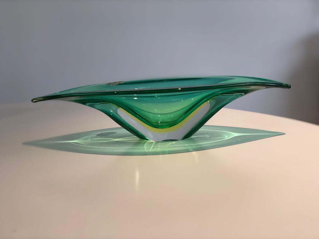 Italian Centerpiece Murano Bowl by Flavio Poli for Seguso Vetri d'Arte, 1950's - Spirit Gallery 