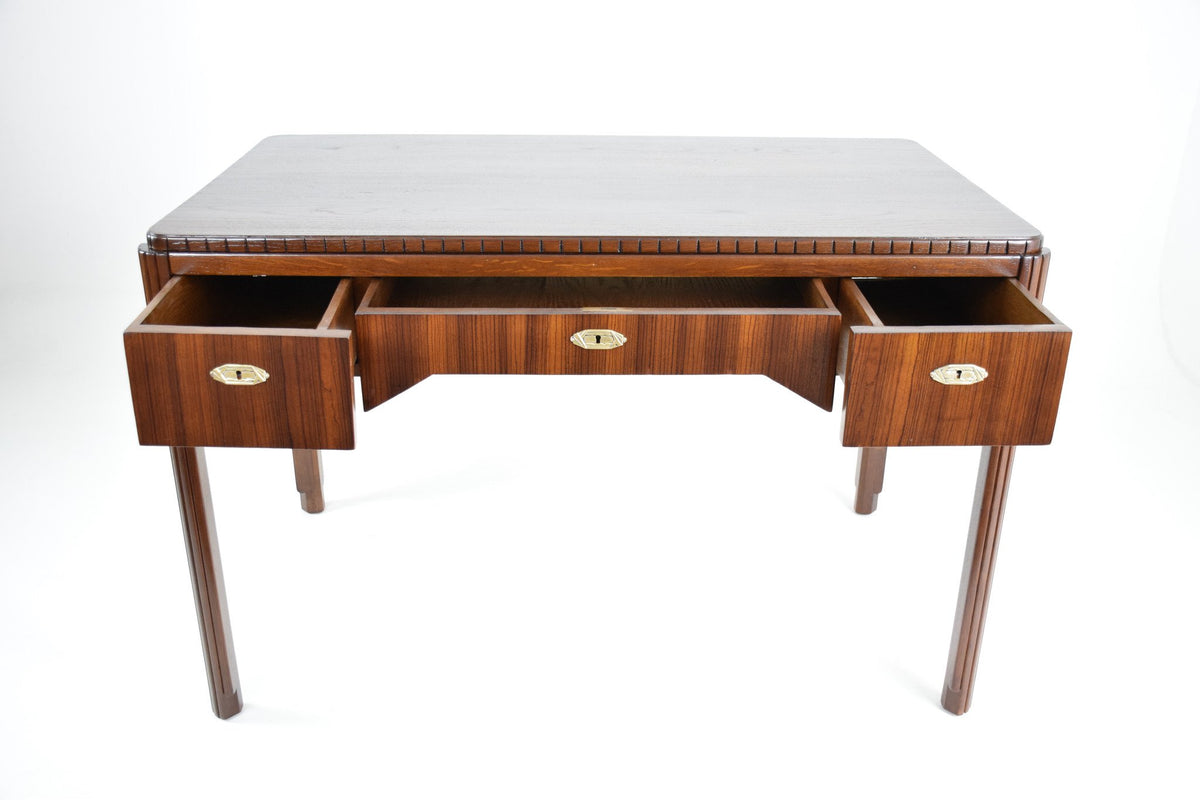 French Art Deco Desk in Zebrano Wood - Spirit Gallery 