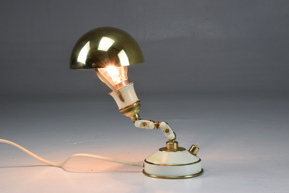 French Articulating Vintage Brass Table Desk Lamp, 1950's - Spirit Gallery 