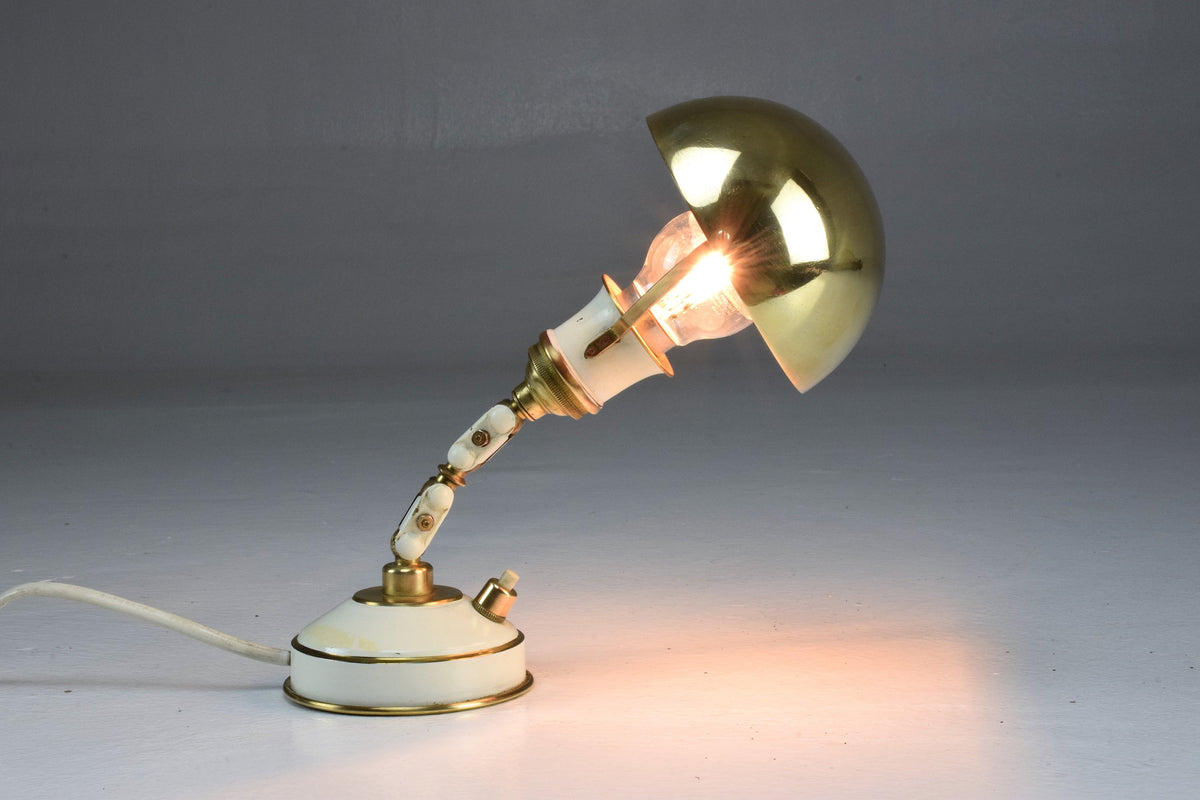 French Articulating Vintage Brass Table Desk Lamp, 1950's - Spirit Gallery 