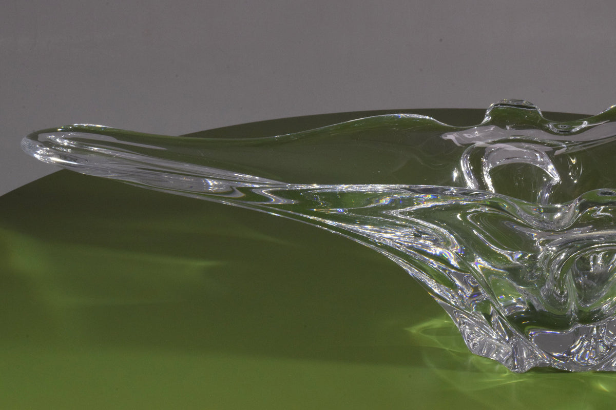 French Sculptural Vintage Crystal Vase, 1960's - Spirit Gallery 