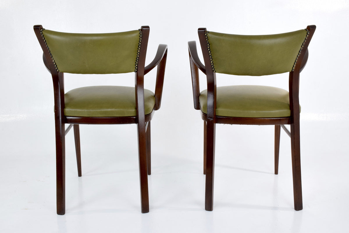 Italian Art Deco Leather Armchairs, Set of Two, 1940s - Spirit Gallery 