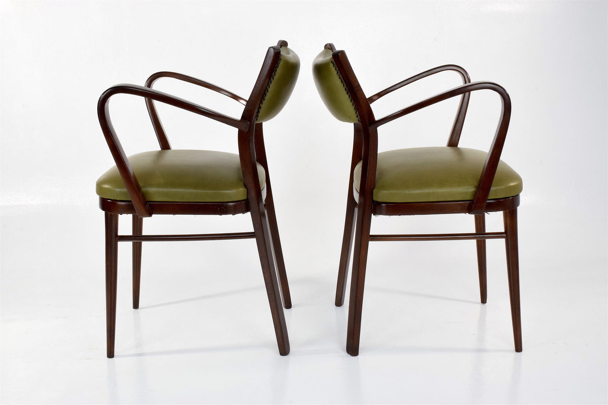 Italian Art Deco Leather Armchairs, Set of Two, 1940s - Spirit Gallery 