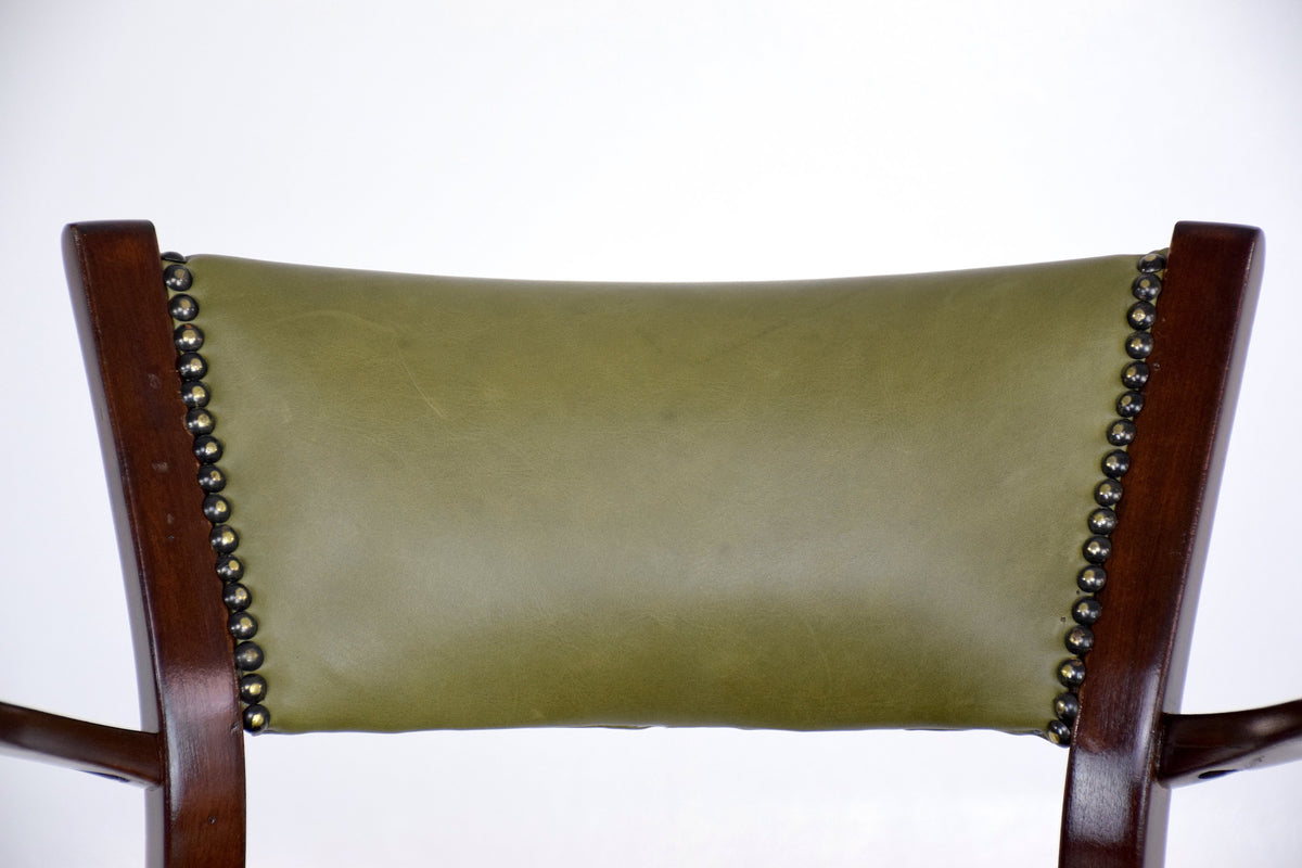 Italian Art Deco Leather Armchairs, Set of Two, 1940s - Spirit Gallery 