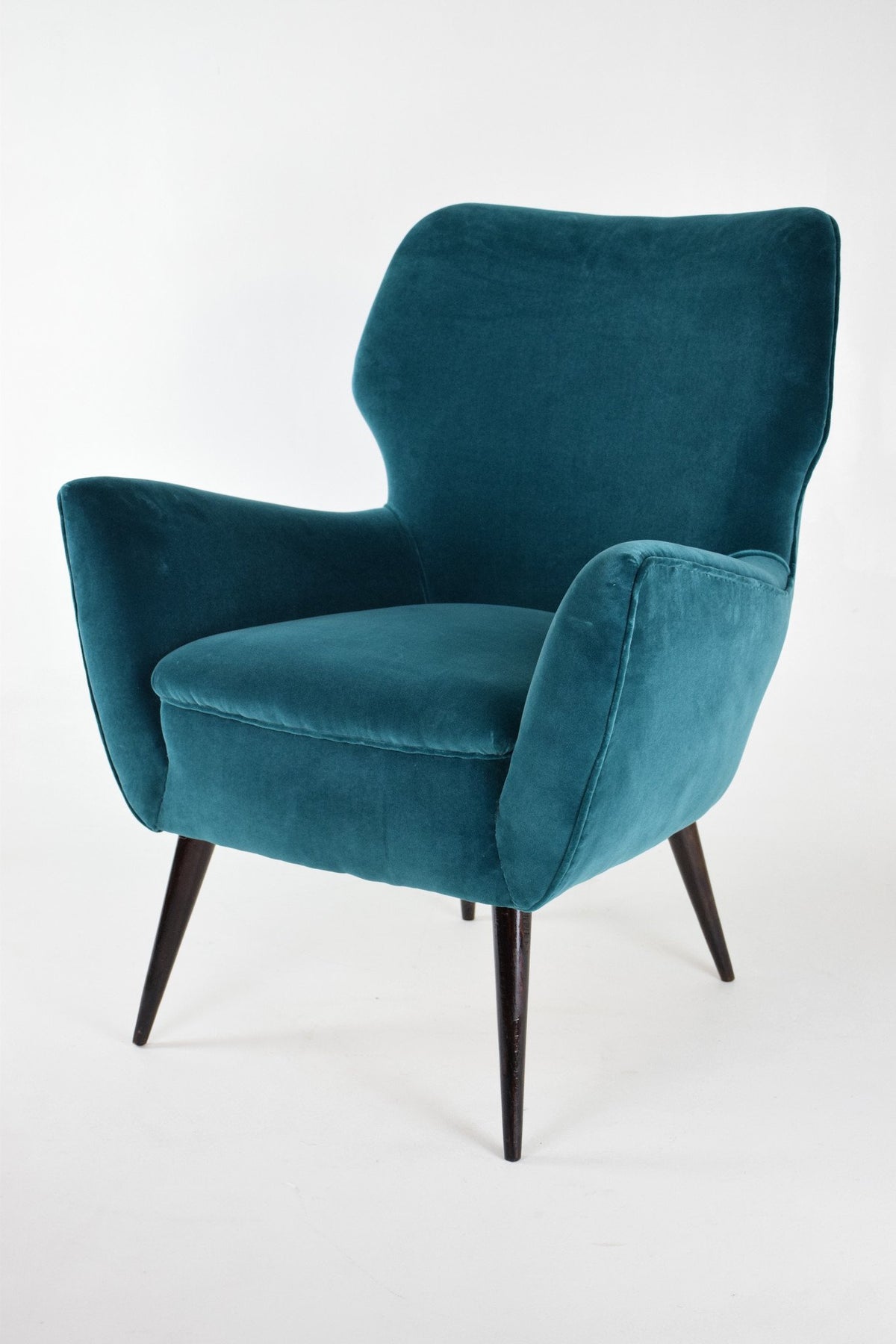 Italian Blue Velvet Armchairs, 1960s, Set of 2 - Spirit Gallery 