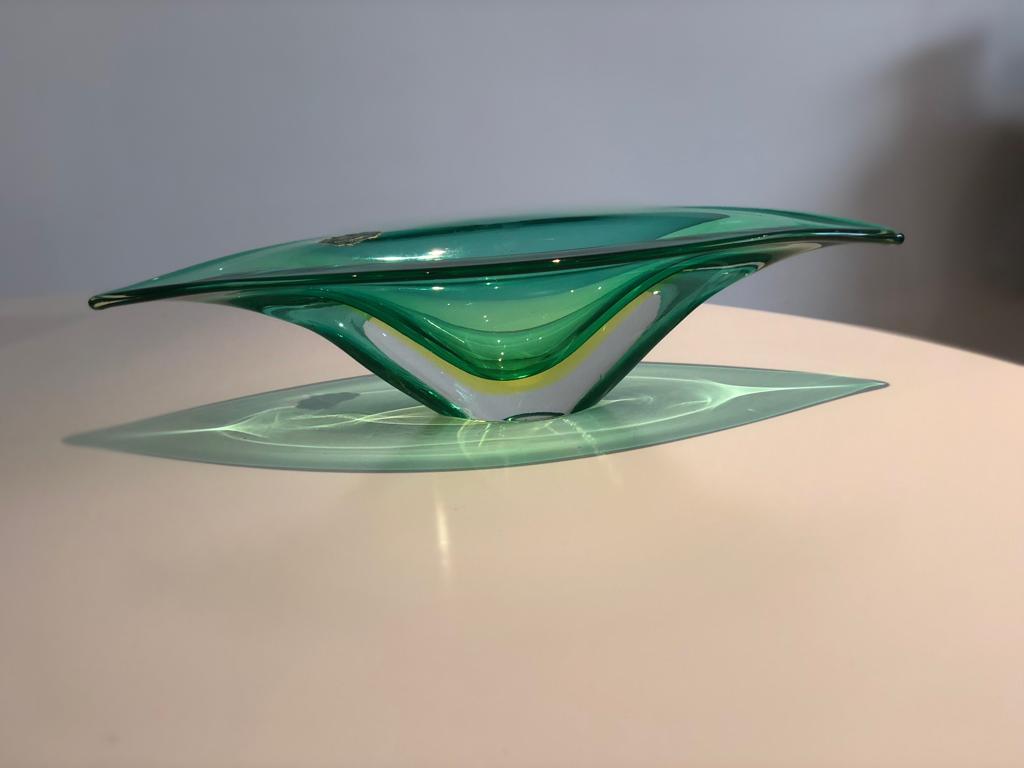 Italian Centerpiece Murano Bowl by Flavio Poli for Seguso Vetri d'Arte, 1950's - Spirit Gallery 