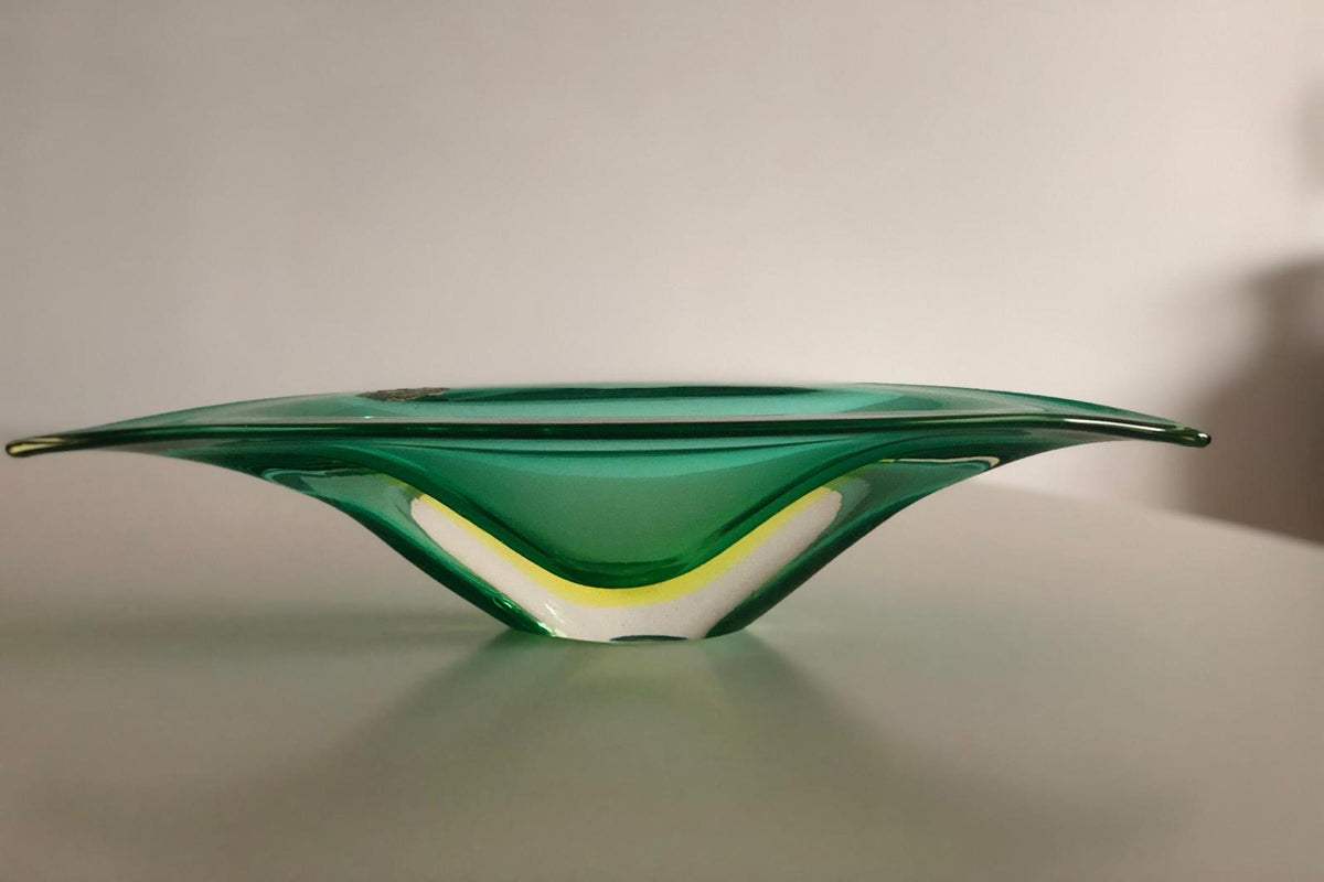 Italian Centerpiece Murano Bowl by Flavio Poli for Seguso Vetri d'Arte, 1950's - Spirit Gallery 