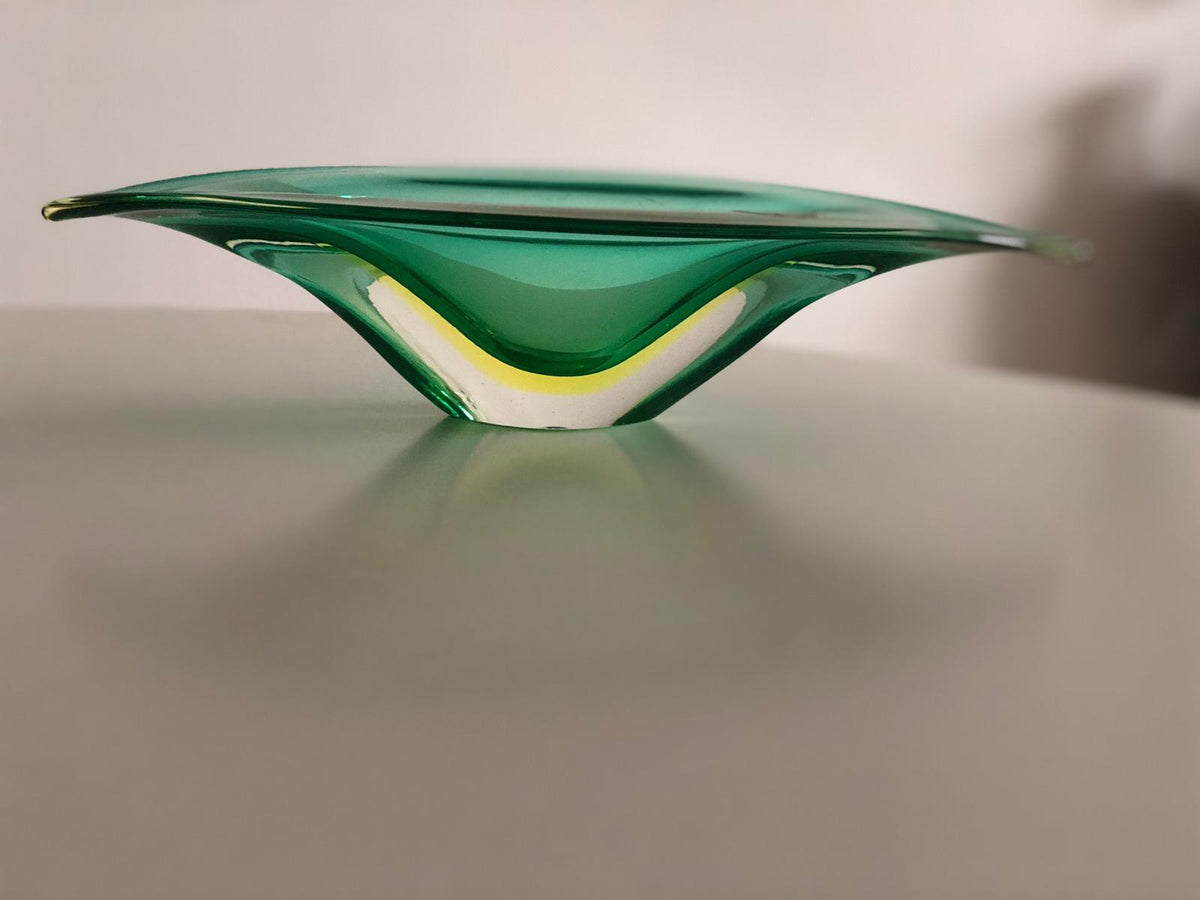 Italian Centerpiece Murano Bowl by Flavio Poli for Seguso Vetri d'Arte, 1950's - Spirit Gallery 