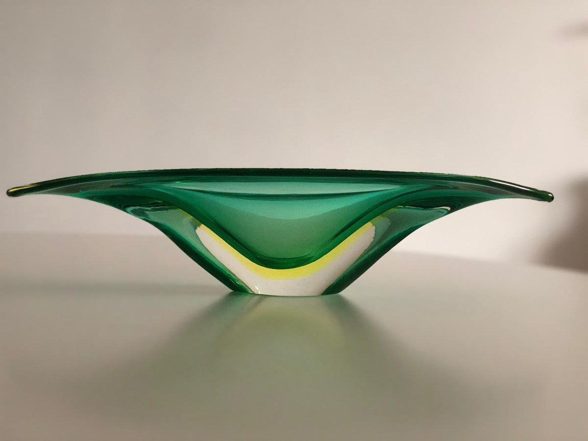 Italian Centerpiece Murano Bowl by Flavio Poli for Seguso Vetri d'Arte, 1950's - Spirit Gallery 