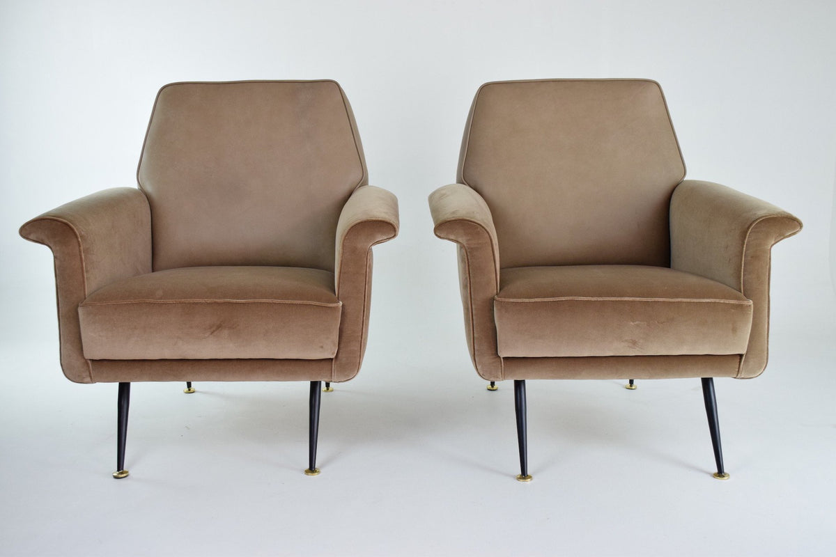 Italian Green Velvet Armchairs, 1960s, Set of 2 - Spirit Gallery 