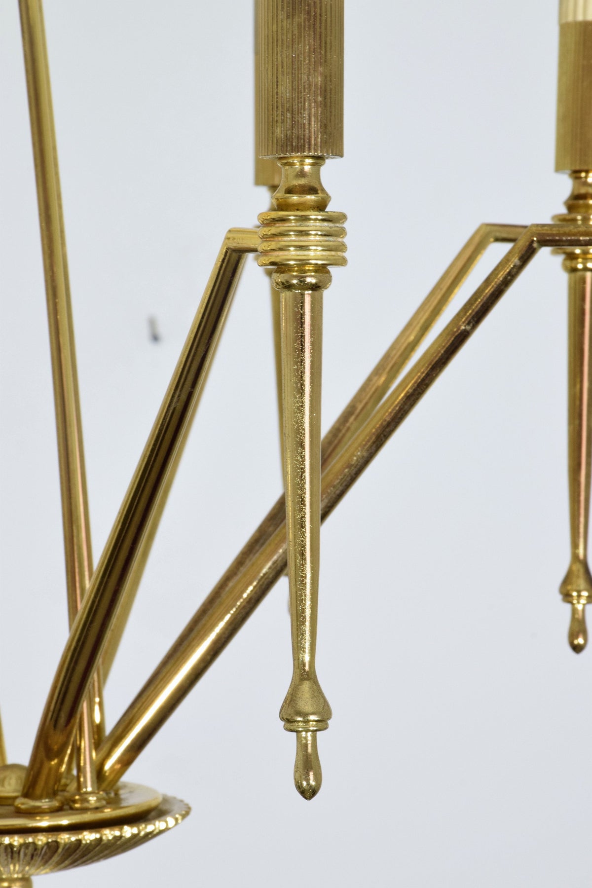 Italian Mid-Century Chandelier With Gilded Brass Structure - Spirit Gallery 
