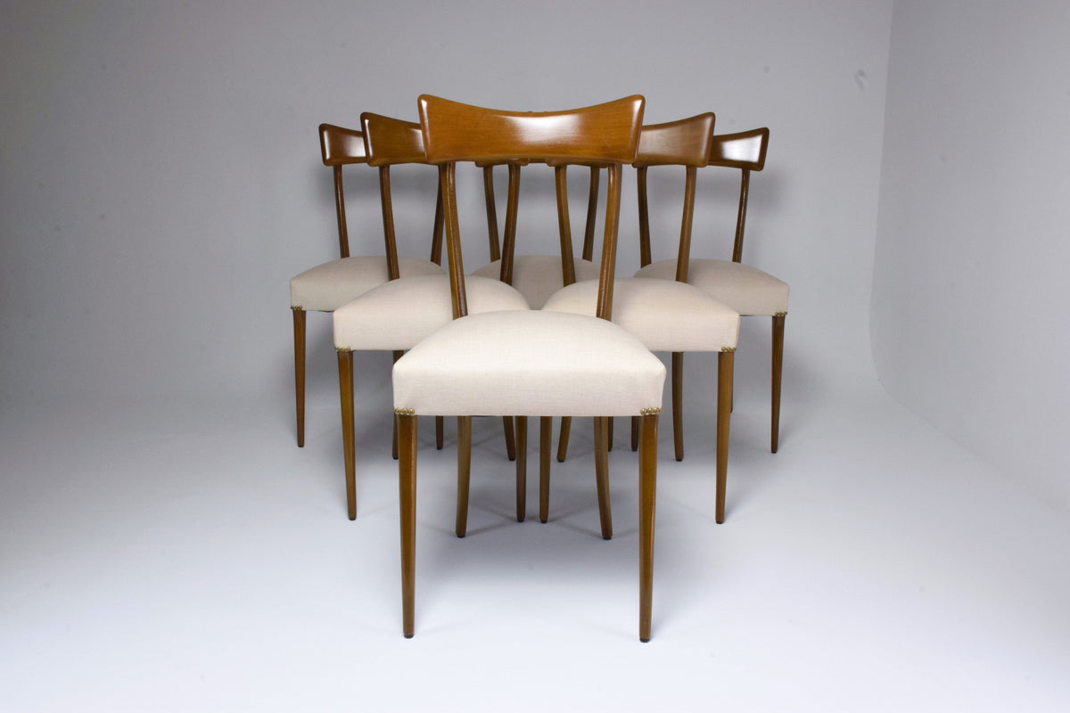 Italian Midcentury Dining Chairs, Set of 6, 1950s - Spirit Gallery 