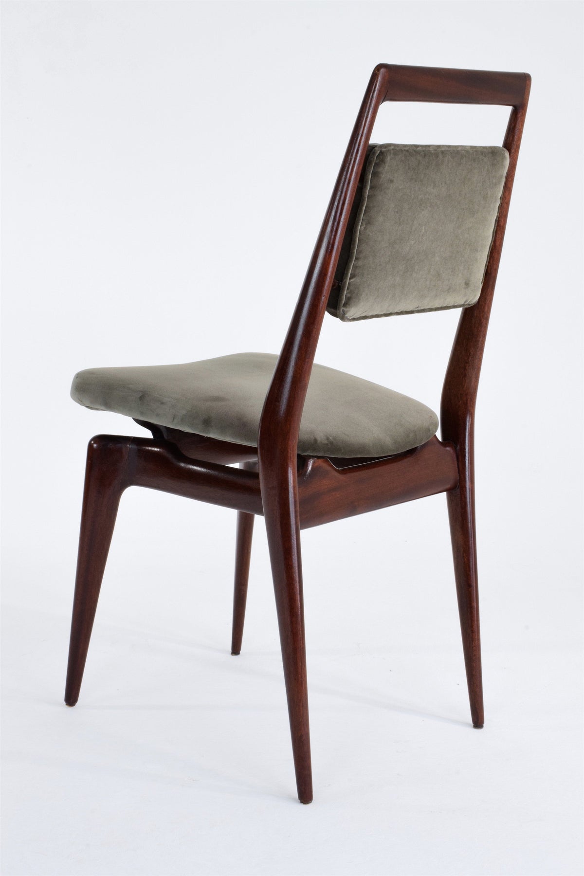 Italian Velvet Dining Chairs, Set of 8, 1950's - Spirit Gallery 