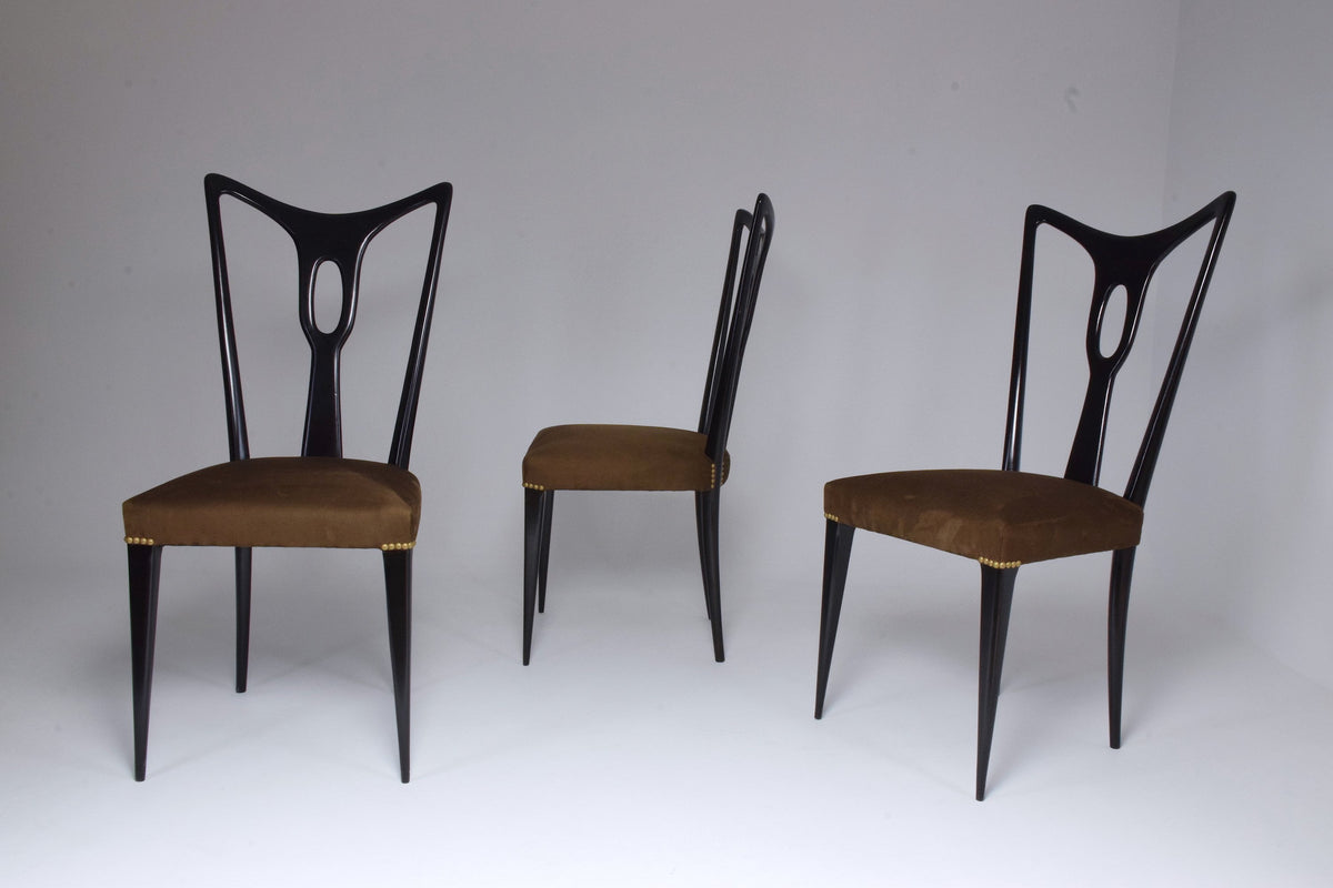Italian Vintage Dining Chairs In the Style of Guglielmo Ulrich, Set of 6, 1940's - Spirit Gallery 
