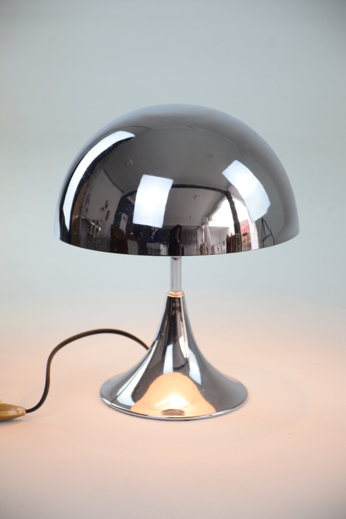 Mid Century Chrome Mushroom Lamp - Spirit Gallery 