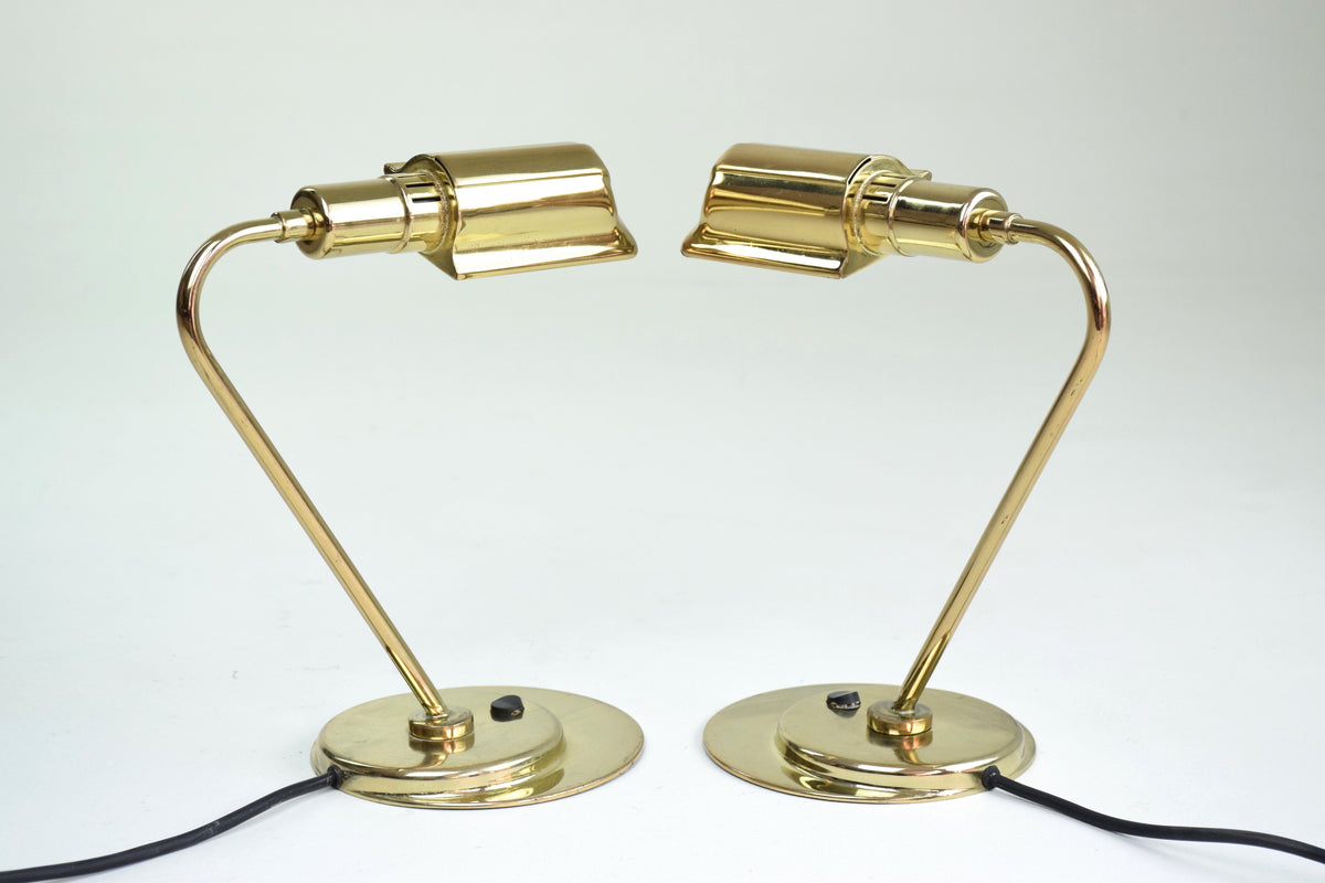 Mid-Century French Brass Desk Lamps, 1960s, Set of 2 - Spirit Gallery 