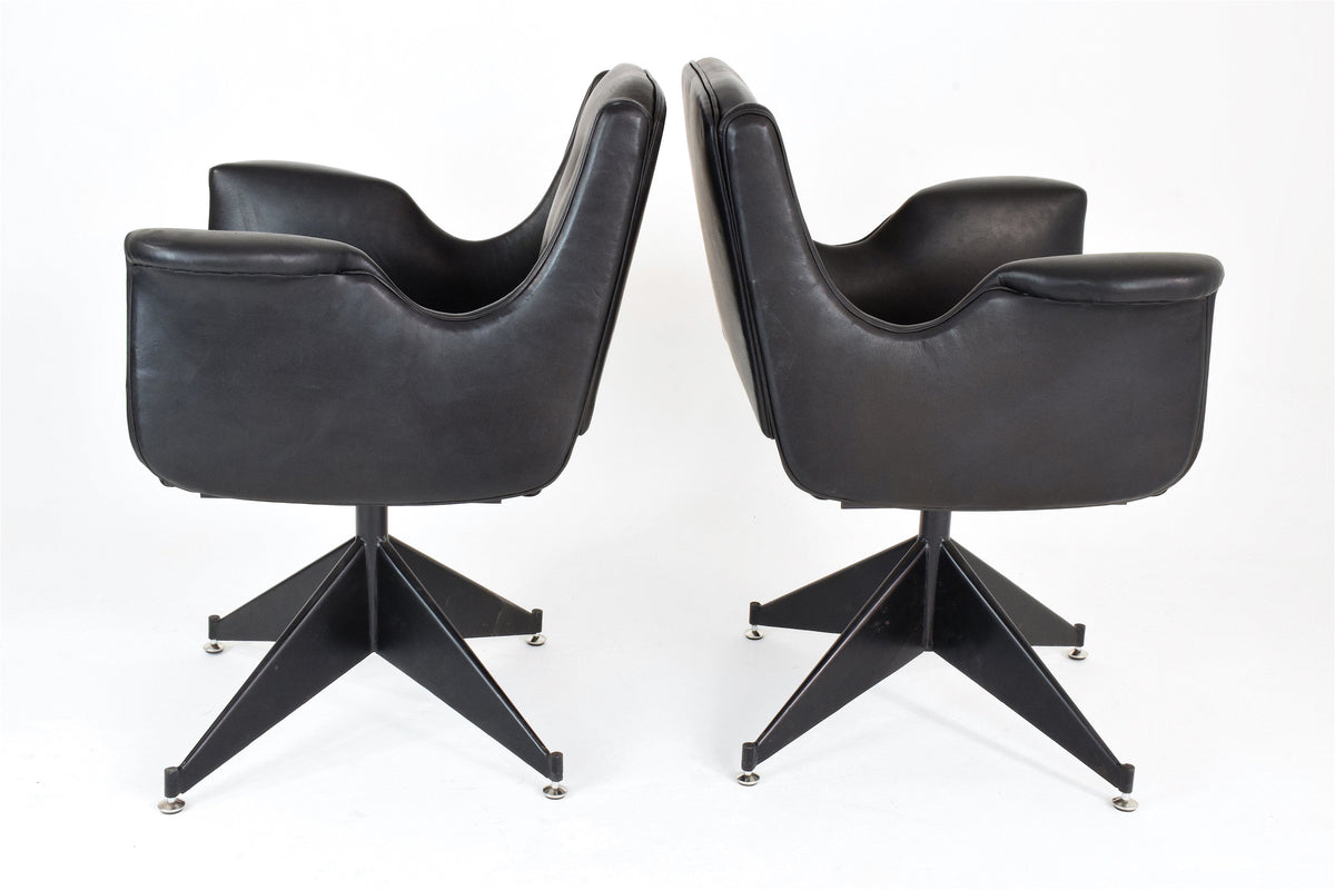 Mid-Century Italian Leather Office Chair - Spirit Gallery 