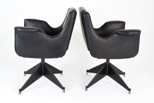 Mid-Century Italian Leather Office Chair - Spirit Gallery 