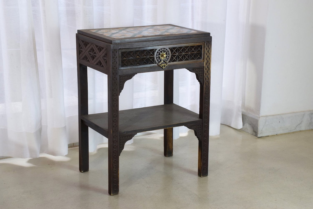 Moorish Vintage Sculpted Bed and Nightstands, 1930's - Spirit Gallery 