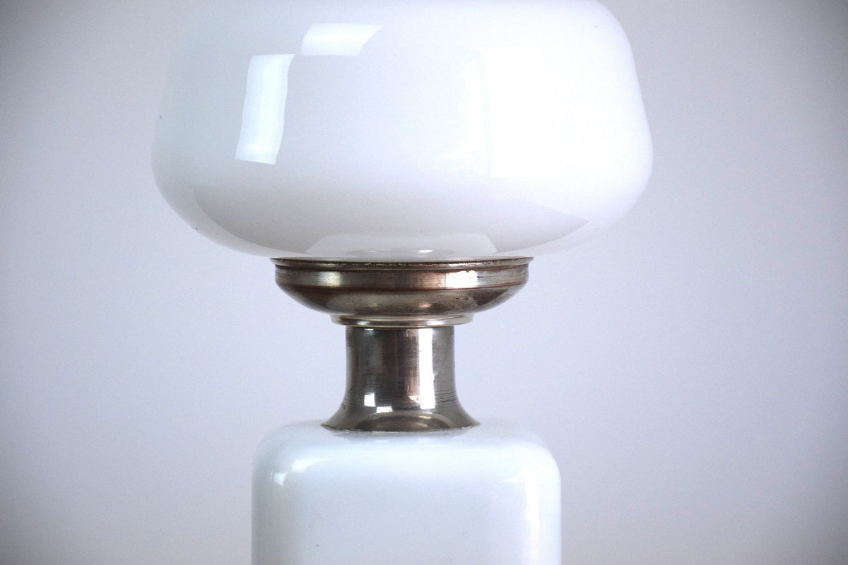 Opaque White Glass Table Lamp, 1970'S - Spirit Gallery 