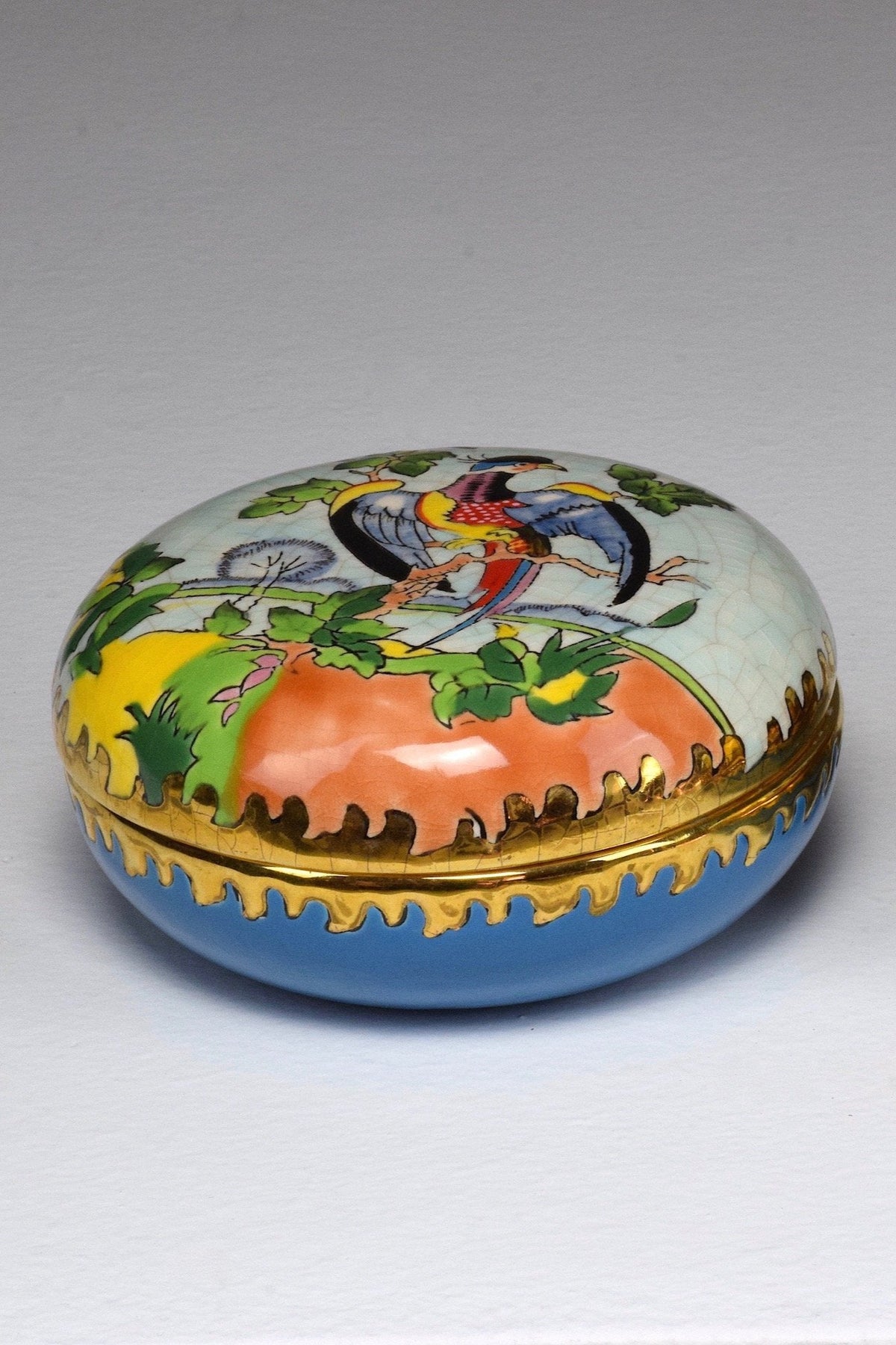 Pair of 20th Century French Trinket or Jewelery Longwy Boxes - Spirit Gallery 
