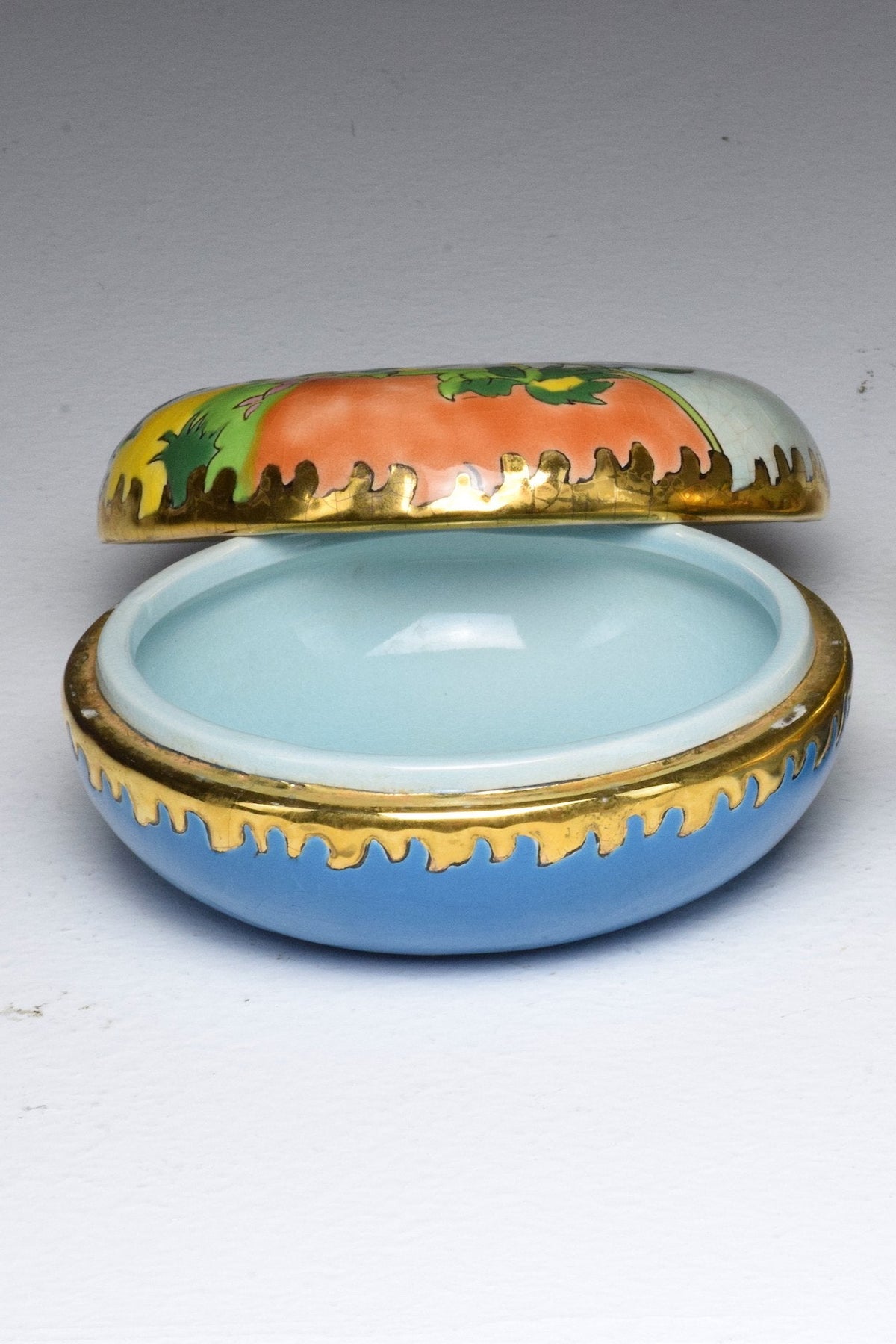 Pair of 20th Century French Trinket or Jewelery Longwy Boxes - Spirit Gallery 