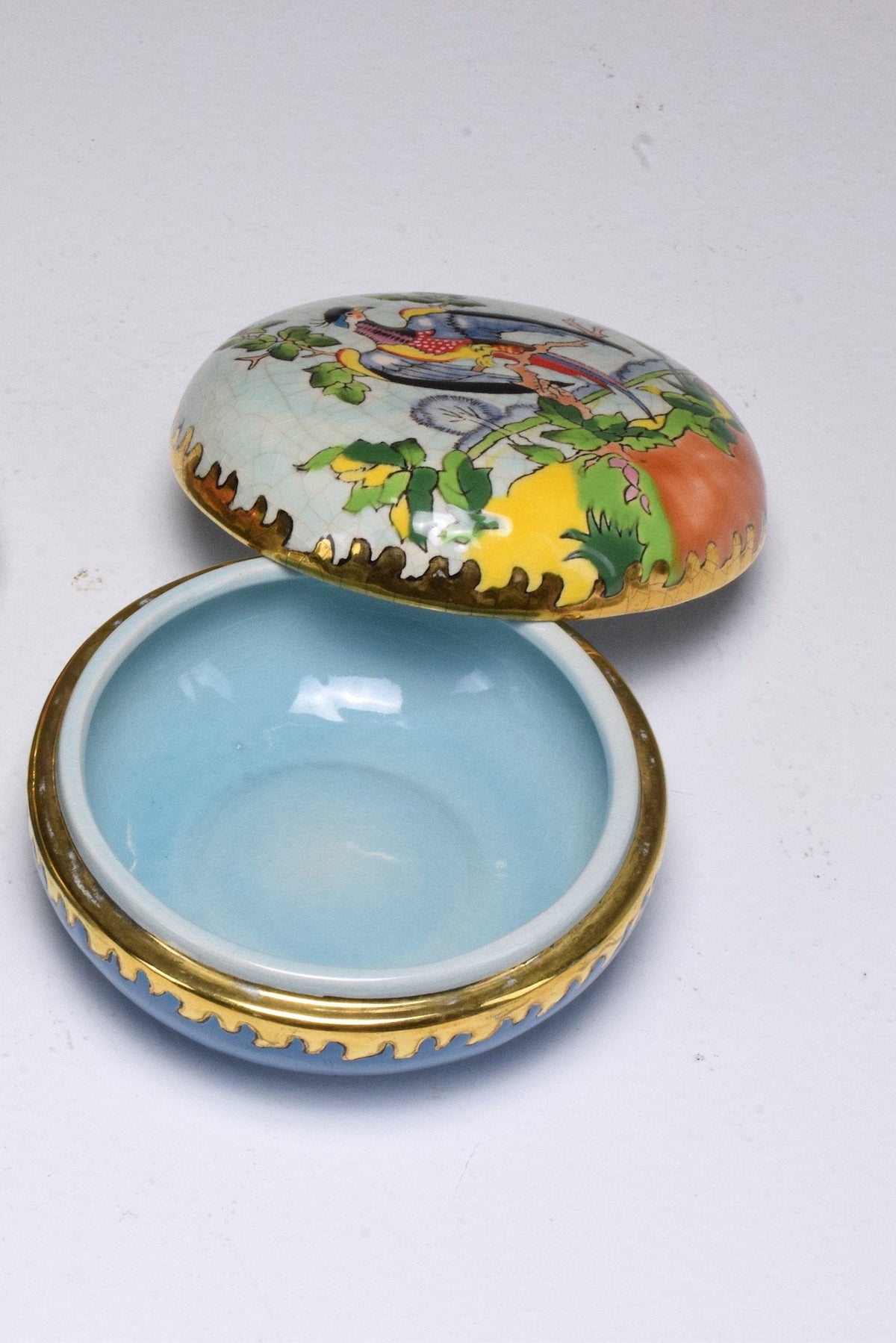 Pair of 20th Century French Trinket or Jewelery Longwy Boxes - Spirit Gallery 