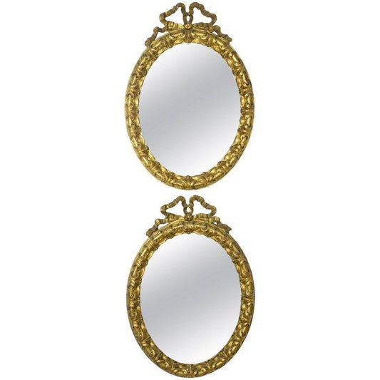 Pair of Antique Italian Giltwood Vanity Mirrors - Spirit Gallery 