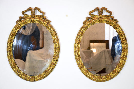 Pair of Antique Italian Giltwood Vanity Mirrors - Spirit Gallery 