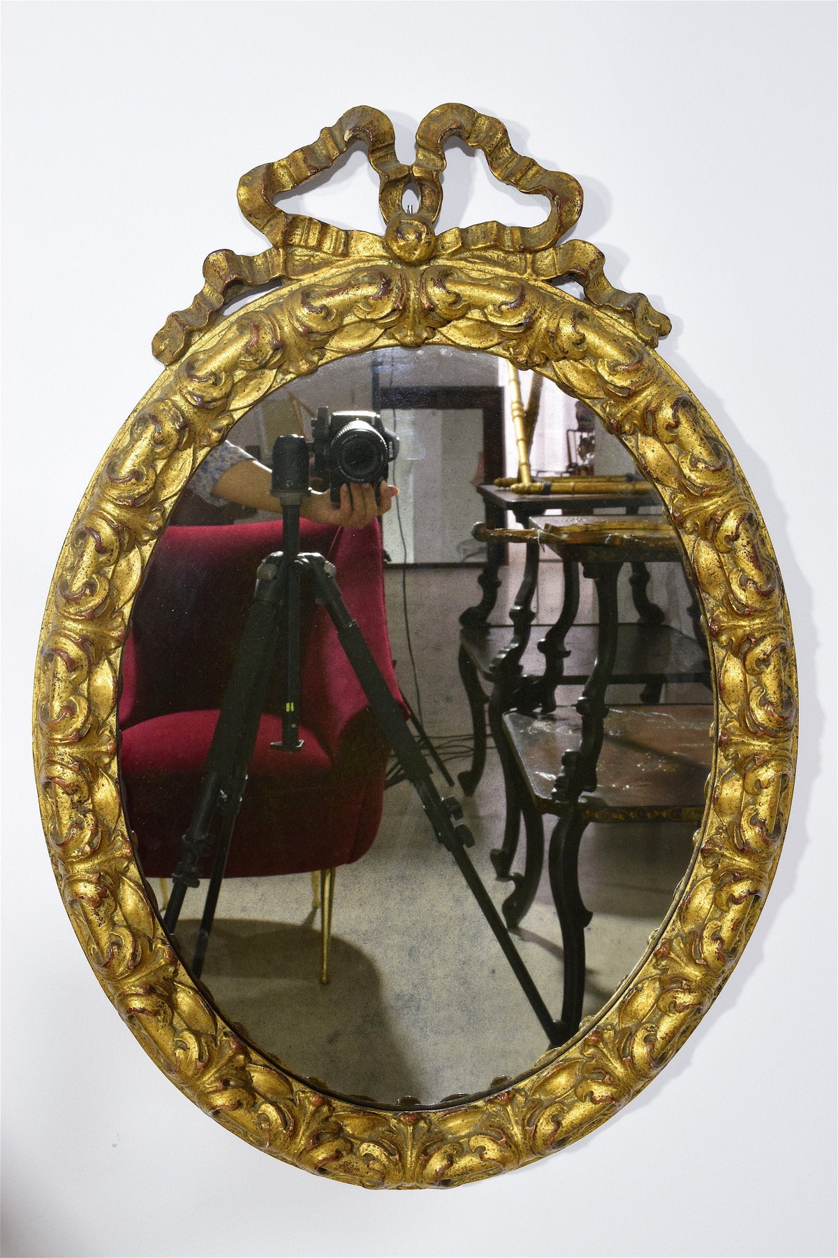 Pair of Antique Italian Giltwood Vanity Mirrors - Spirit Gallery 