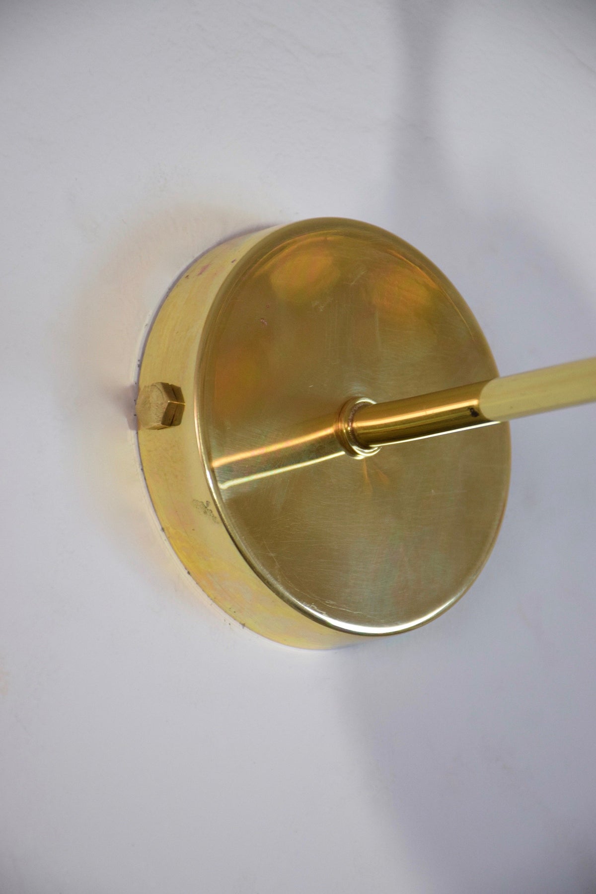 Pair of French Midcentury Brass Wall Lights Attributed to Arlus, 1950s - Spirit Gallery 