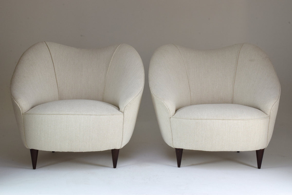 Pair of Italian Mid-Century Armchairs Attributed to Gio Ponti, 1950's - Spirit Gallery 