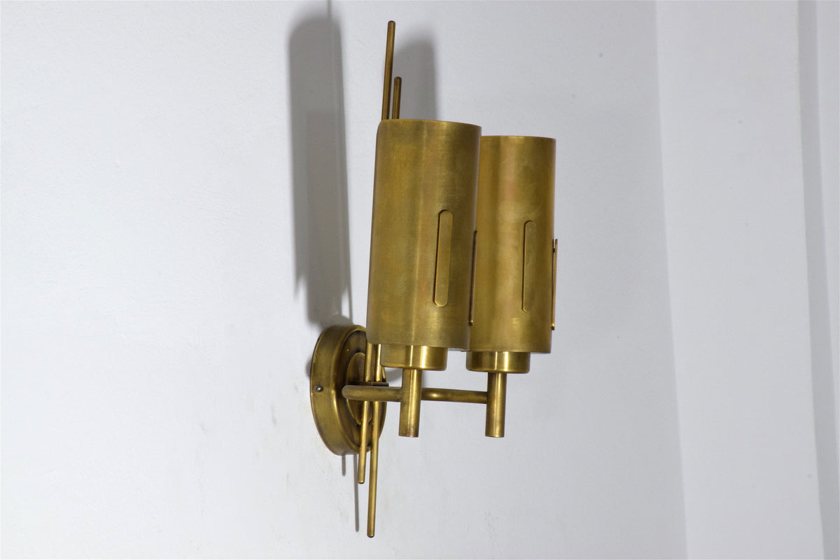 Pair of Italian Mid-Century Brass Sconces, 1950's - Spirit Gallery 
