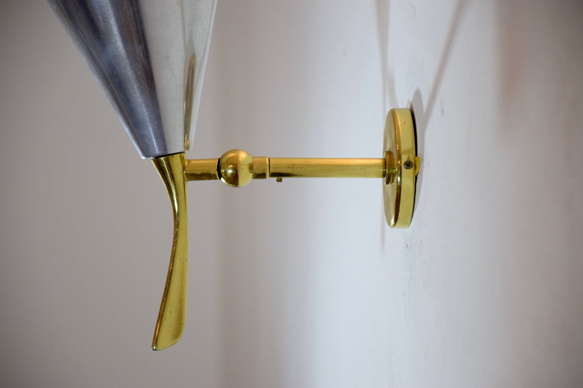 Pair of Italian Mid-Century Brass Sconces, 1950's - Spirit Gallery 