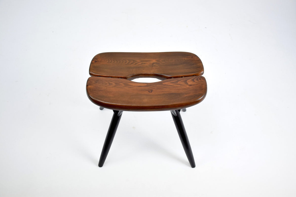 Pair of Pirkka Chairs with Rare Stool by Ilmari Tapiovaara for Laukaan Puu, Finland, 1955 - Spirit Gallery 