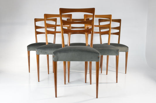 Paolo Buffa Style Italian Dining Chairs, 1950's, Set of 6 - Spirit Gallery 