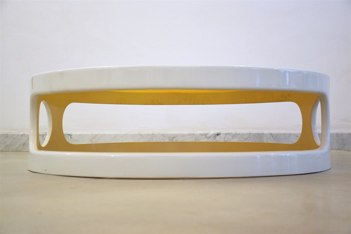 Yellow Glass Coffee Table, France, 1970's - Spirit Gallery 