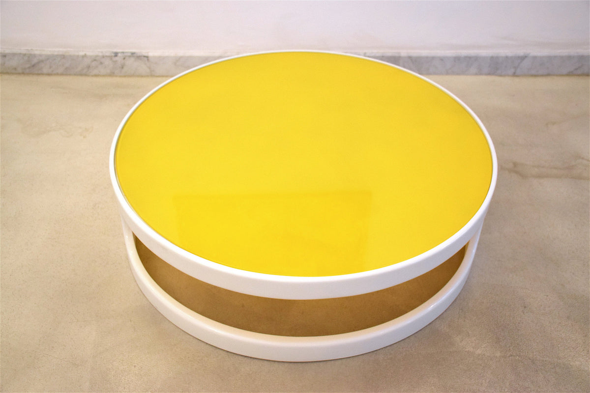 Yellow Glass Coffee Table, France, 1970's - Spirit Gallery 